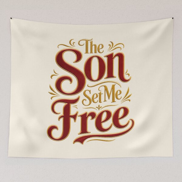 Item preview, The Son Set Me Free Christian Shirt Design designed and sold by Rosie's Wildflower Boutique.