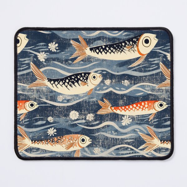 Item preview, Funny Fishing Retro Sea & Fish Pattern designed and sold by SecretDicer.
