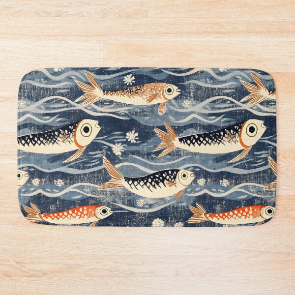 Item preview, Funny Fishing Retro Sea & Fish Pattern designed and sold by SecretDicer.
