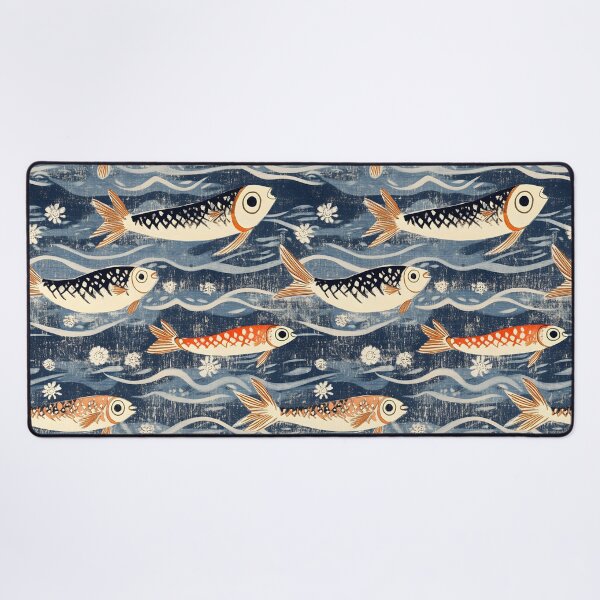 Item preview, Funny Fishing Retro Sea & Fish Pattern designed and sold by SecretDicer.