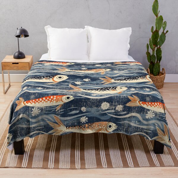 Item preview, Funny Fishing Retro Sea & Fish Pattern designed and sold by SecretDicer.