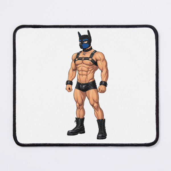 Item preview, Blue Pup Leather Harness – Muscular Puppy Hood designed and sold by Shirts With Pride.