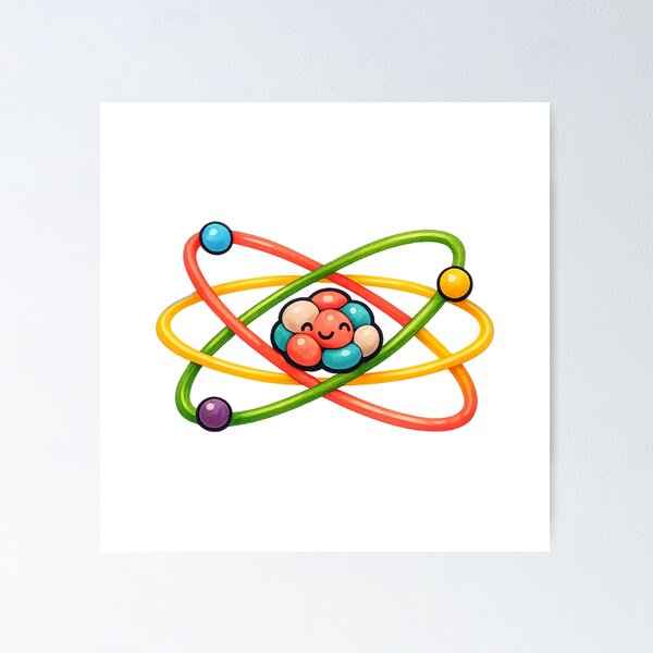 Item preview, Smiling Bohr Model Atom for Physics Nerds designed and sold by eignvalue.
