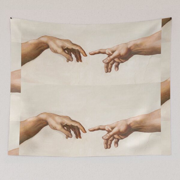 Item preview, The Creation of Adam Reaching Hands designed and sold by artofuniverse.