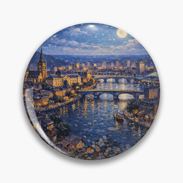Item preview, A painting of Liège by night, Belgium – A Beautiful City in Europe. designed and sold by GalleryKauffeld.
