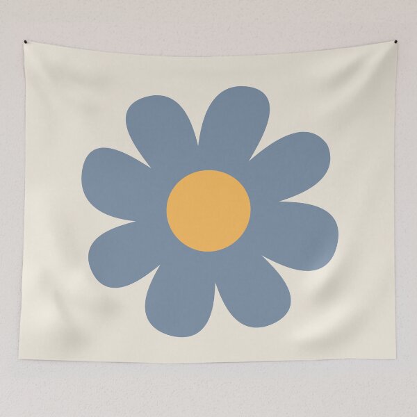 Item preview, Flower Blossom in Faded Denim Blue designed and sold by GemsAnatomy.