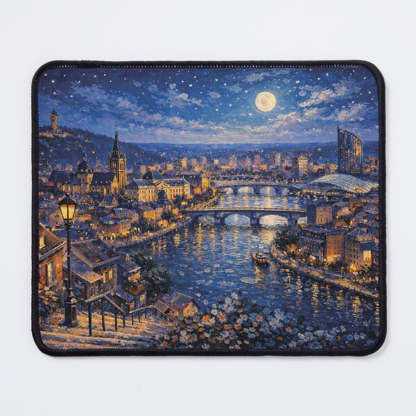 Item preview, A painting of Liège by night, Belgium – A Beautiful City in Europe. designed and sold by GalleryKauffeld.
