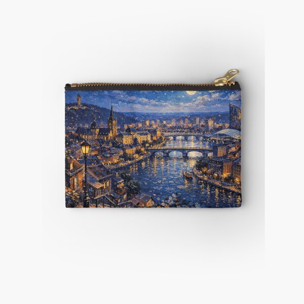 Item preview, A painting of Liège by night, Belgium – A Beautiful City in Europe. designed and sold by GalleryKauffeld.