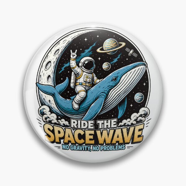 Item preview, Ride the Space Wave – Retro Astronaut Riding Whale   designed and sold by DariusZD.