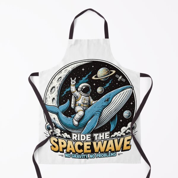 Item preview, Ride the Space Wave – Retro Astronaut Riding Whale designed and sold by DariusZD.