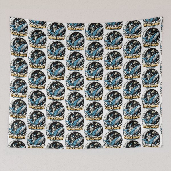 Item preview, Ride the Space Wave – Retro Astronaut Riding Whale designed and sold by DariusZD.