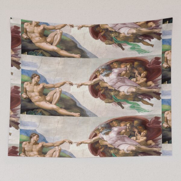 Item preview, Creation of Adam Divine Touch Fresco designed and sold by artofuniverse.