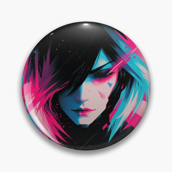 Item preview, Cyberpunk anime girl with neon hair designed and sold by folskullyz.
