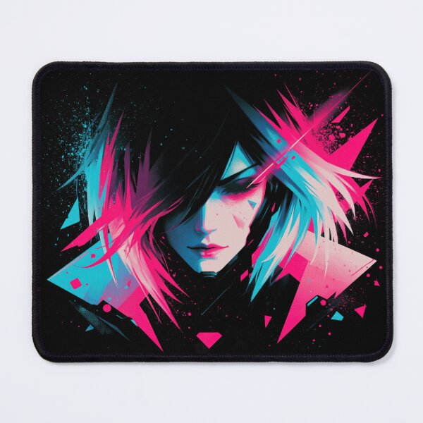 Item preview, Cyberpunk anime girl with neon hair designed and sold by folskullyz.