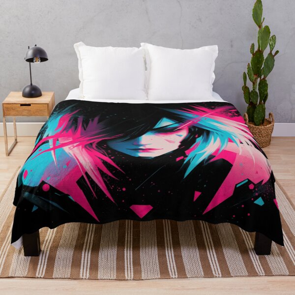 Item preview, Cyberpunk anime girl with neon hair designed and sold by folskullyz.