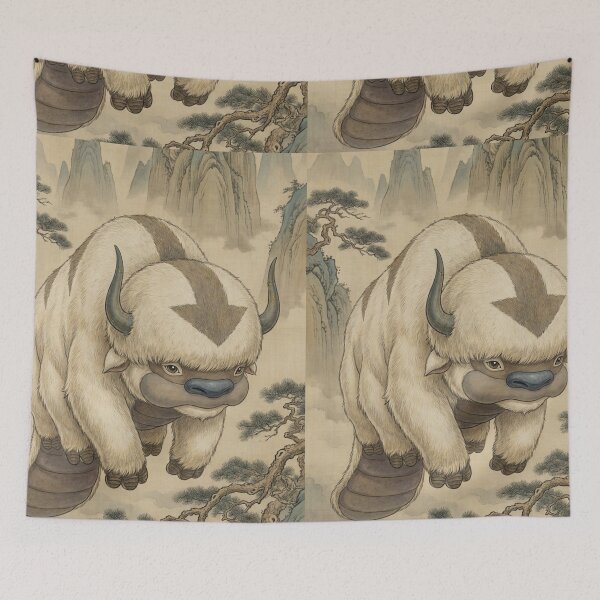 Item preview, Traditional Chinese Ink Wash Painting of Appa the Sky Bison designed and sold by OddlySticky.