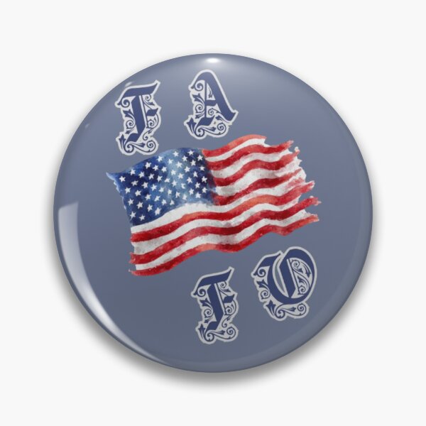 Item preview, Vintage American Flag "FA FO" Monogram - Patriotic Watercolor Design designed and sold by PoppaBear71.