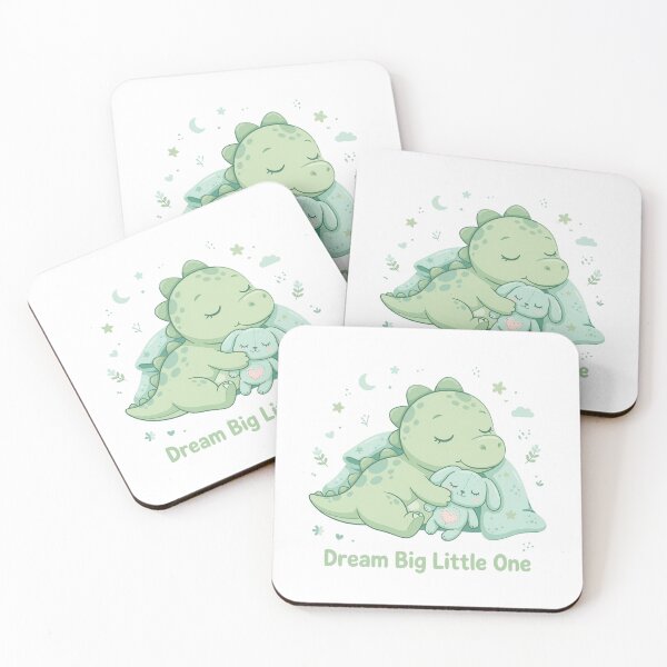 Item preview, Dream Big Little One - Cute Sleeping Dinosaur Baby Nursery Art designed and sold by Softlife by Harvir.