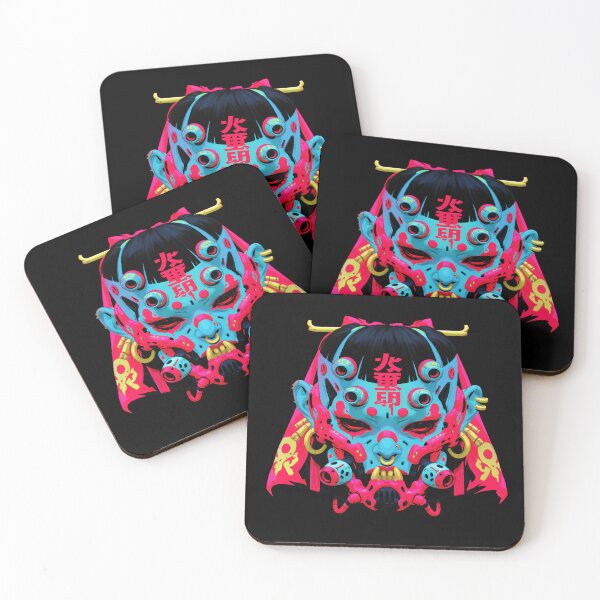 Item preview, Neon Japanese Oni Demon Mask designed and sold by folskullyz.