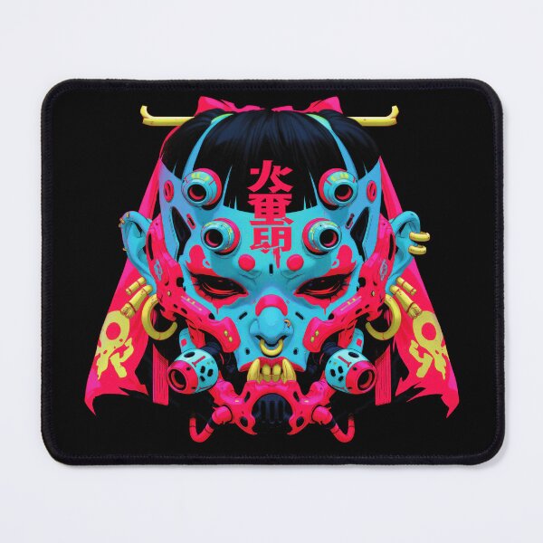 Item preview, Neon Japanese Oni Demon Mask designed and sold by folskullyz.