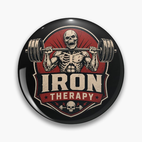 Item preview, Iron Therapy Zombie Skull - Vintage Gym Heavy Lifting Barbell designed and sold by Simon-art-land.