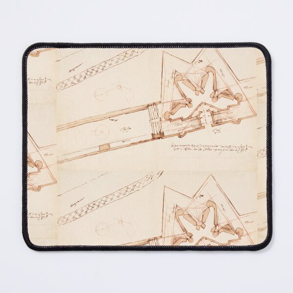 Item preview, Renaissance Fortification Plan Ink Drawing designed and sold by artofuniverse.