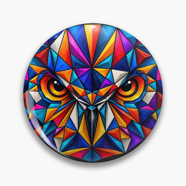 Artikelvorschau, Farbenfrohe geometrische Regenbogeneule – Für Kunst- und Naturliebhaber entworfen und verkauft von Geometric Art..