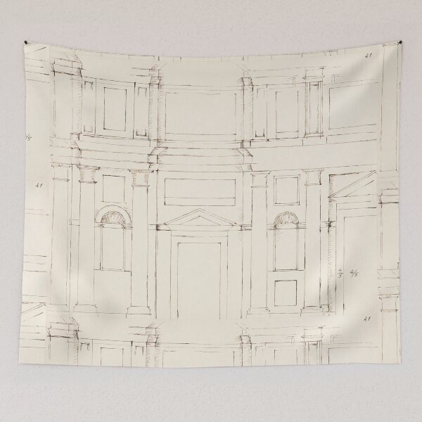 Item preview, Renaissance Facade Architectural Study Sketch designed and sold by artofuniverse.