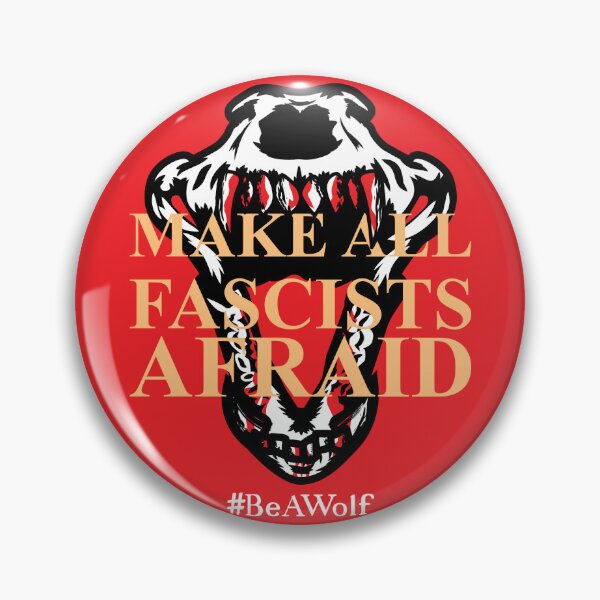Item preview, Make All Fascists Afraid / Wolf Skull White-On-Red designed and sold by wolvesod.