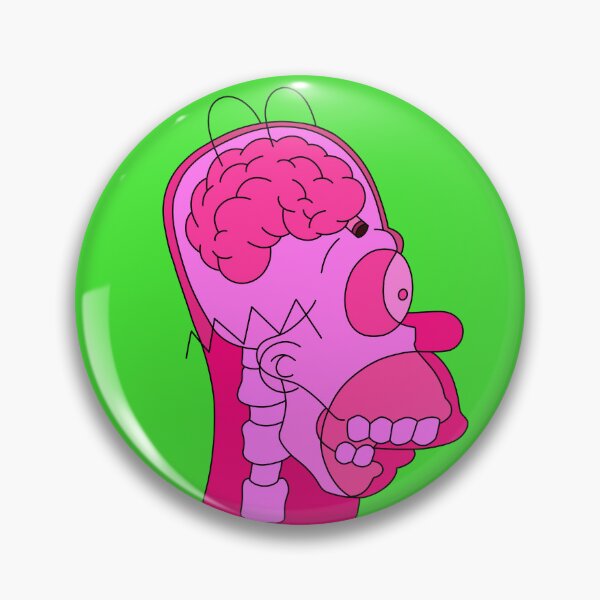 Item preview, Homer Simpson Head X-Ray Brain Art (pink) designed and sold by ZERO-MIND.