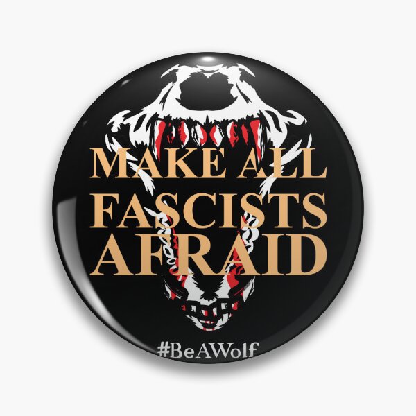 Item preview, Make All Fascists Afraid / Wolf Skull White-On-Black designed and sold by wolvesod.