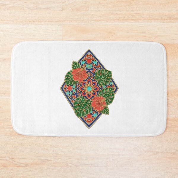 Item preview, Geometric Tropical Mosaic Pin - Botanical Diamond Badge Art designed and sold by Dzblack.