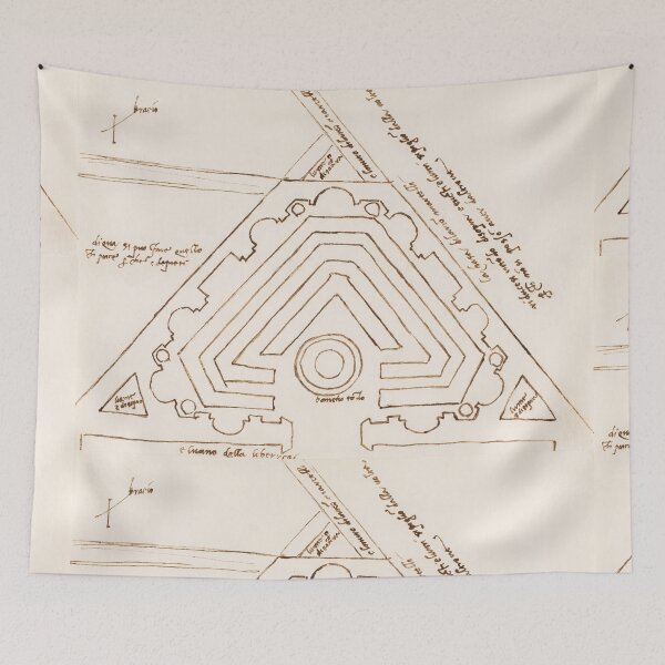 Item preview, Renaissance Triangular Fortress Architectural Sketch designed and sold by artofuniverse.