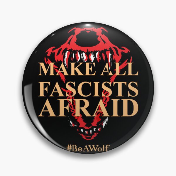 Item preview, Make All Fascists Afraid / Wolf Skull Red-On-Black designed and sold by wolvesod.