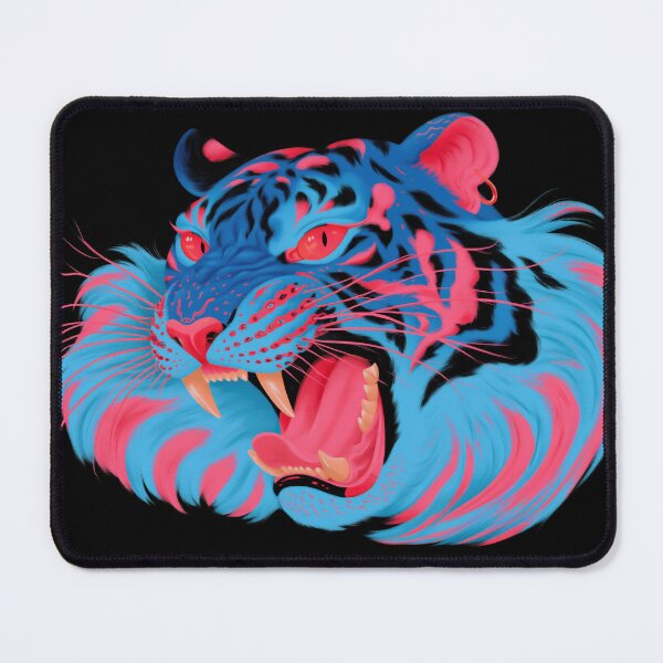 Item preview, Neon Cyber Tiger Portrait designed and sold by folskullyz.