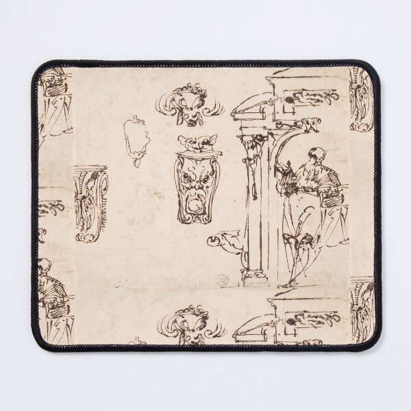 Item preview, Renaissance Architectural Studies with Grotesque Masks designed and sold by artofuniverse.