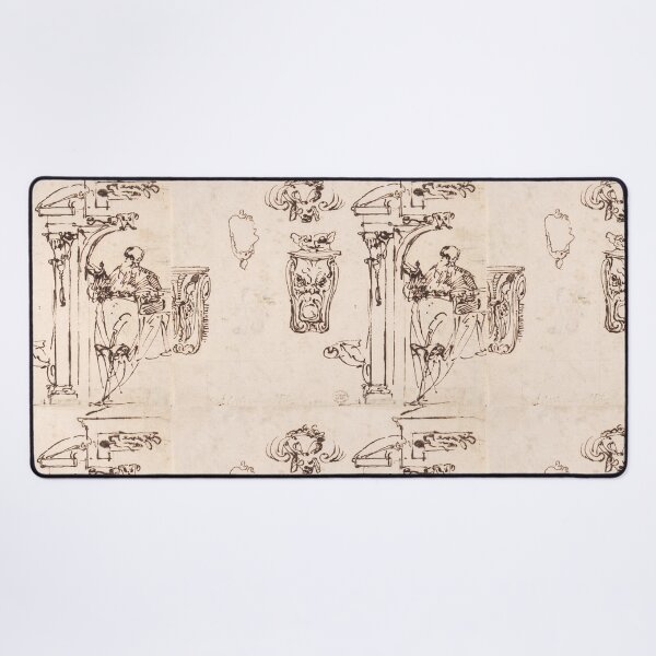 Item preview, Renaissance Architectural Studies with Grotesque Masks designed and sold by artofuniverse.