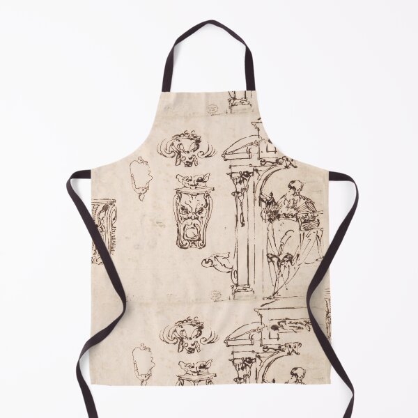 Item preview, Renaissance Architectural Studies with Grotesque Masks designed and sold by artofuniverse.