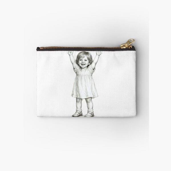 Item preview, Vintage Sketch Happy Little Girl Art designed and sold by AmirArtisanVibe.