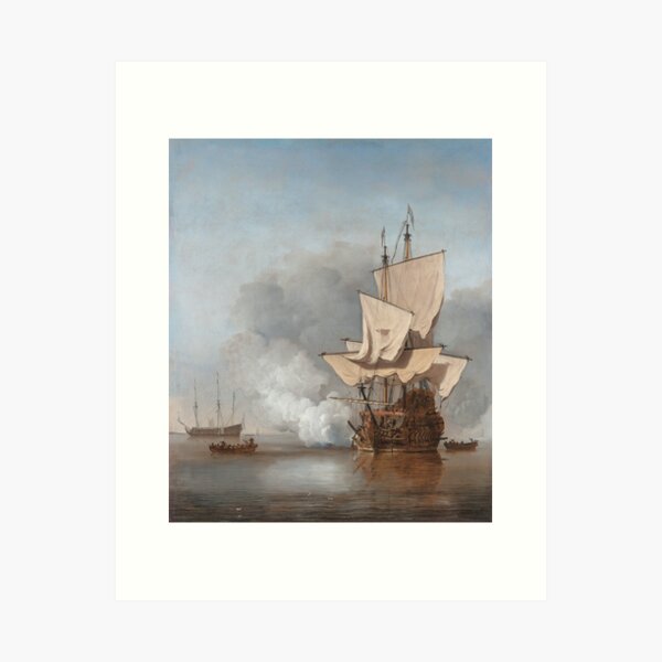 Item preview, Man-Of-War Firing A Cannon Shot designed and sold by warishellstore.