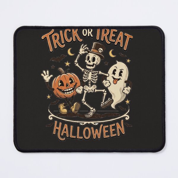 Item preview, Retro Trick or Treat Halloween Dancing Skeleton Ghost Pumpkin designed and sold by Tamarout.