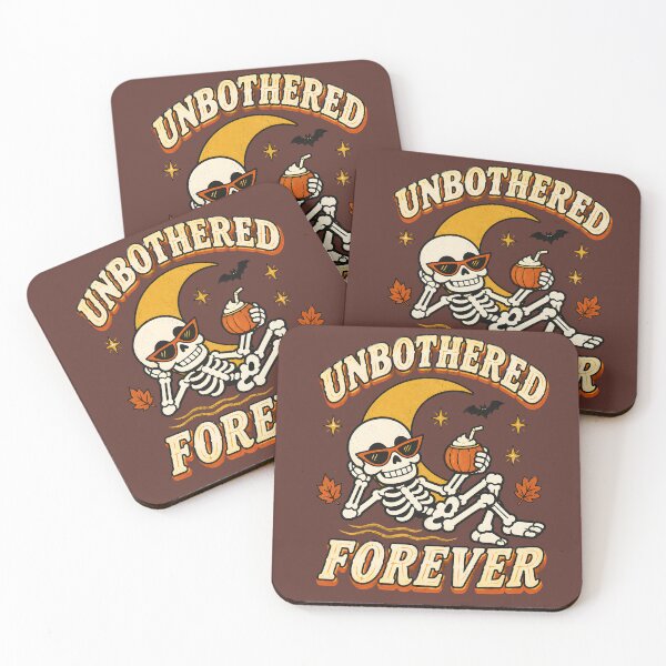 Item preview, Unbothered Forever Skeleton Pumpkin Drink Halloween Funny T-Shirt designed and sold by  MAD's Recreation Studio.