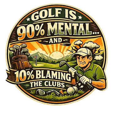 Artwork thumbnail, Golf Mental Game Humour Design by RMBPrintStudio