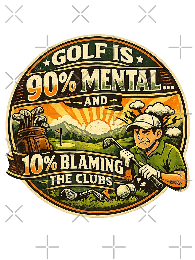 Thumbnail 3 of 3, Scarf, Golf Mental Game Humour Design designed and sold by RMBPrintStudio.