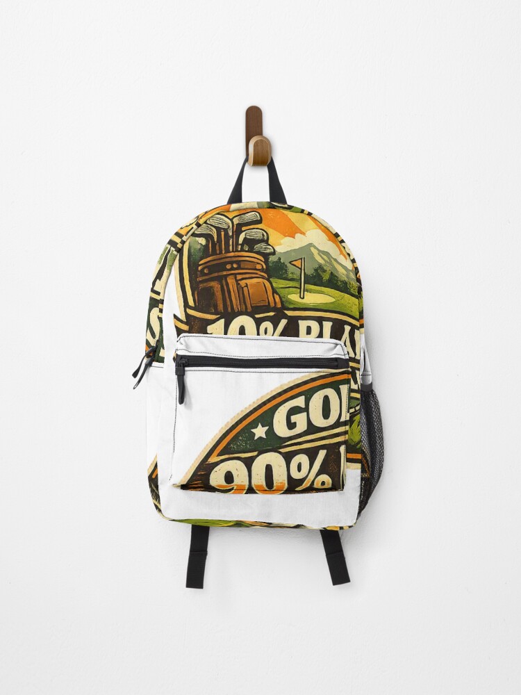 Thumbnail 1 of 3, Backpack, Golf Mental Game Humour Design designed and sold by RMBPrintStudio.