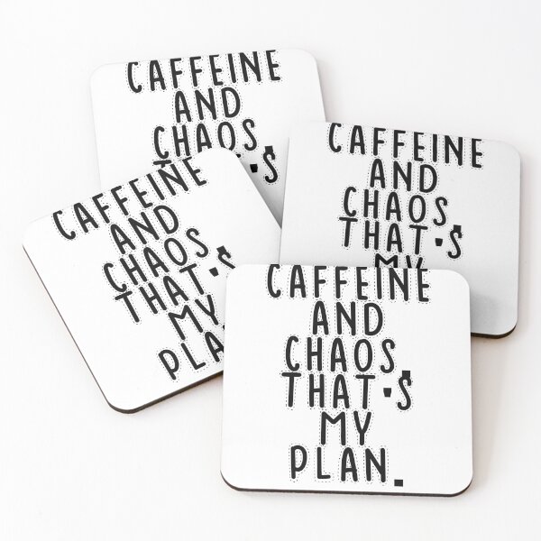 Item preview, Text Typography Caffeine and chaos. That's my plan. Deadline Humor designed and sold by TypeboldStudio.