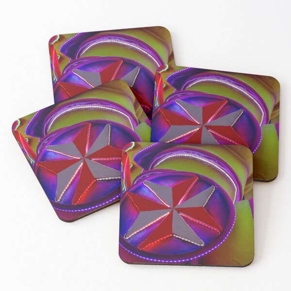 Item preview, Neon Carnival Star Emblem On Colorful Parade Float Illuminated At Night designed and sold by Nmallia.