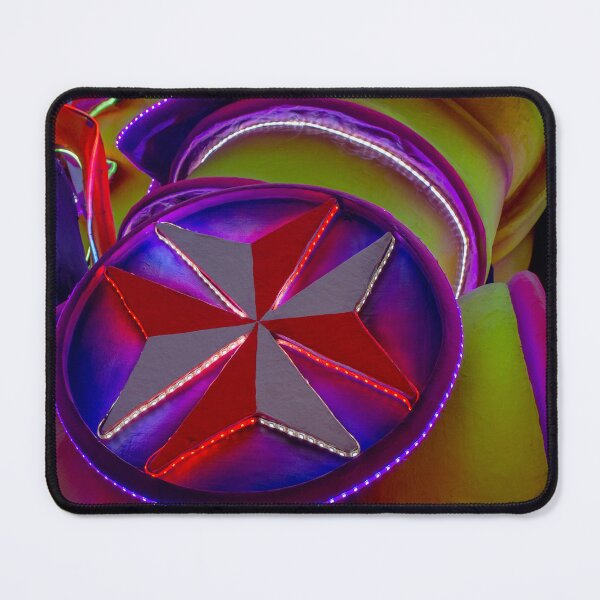 Item preview, Neon Carnival Star Emblem On Colorful Parade Float Illuminated At Night designed and sold by Nmallia.