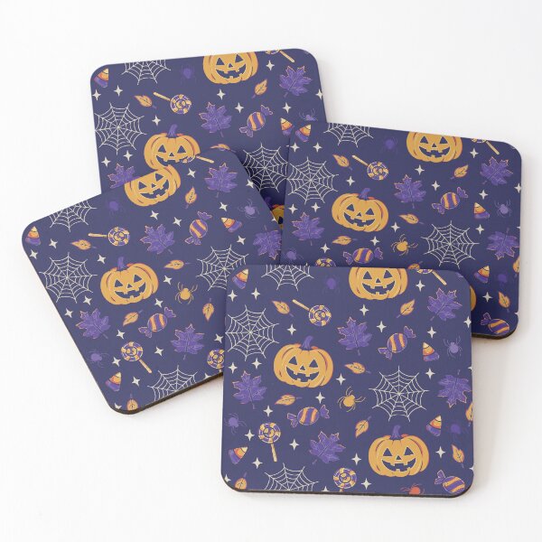 Item preview, Halloween Pattern – Pumpkins, Candy & Spiderwebs designed and sold by pumpkinchino.
