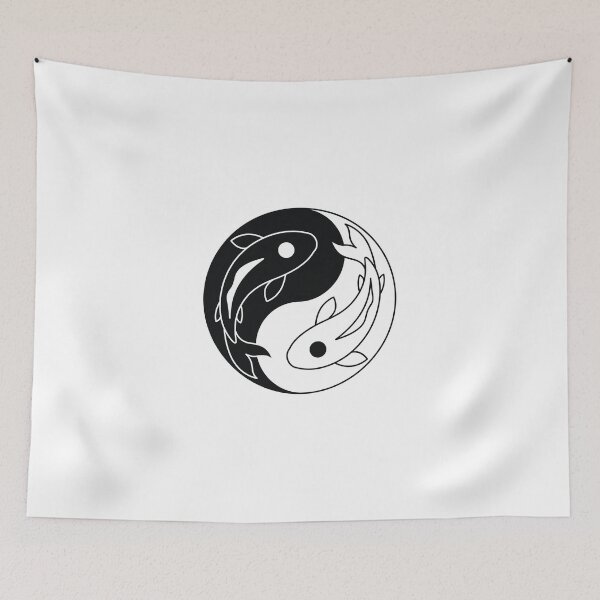 Item preview, Yin Yang Koi Fish Balance - Minimalist Japanese Line Art designed and sold by fowzi shokri.